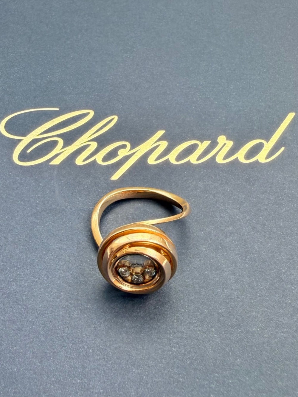 Chopard Happy Emotions 18K Rose Gold Diamond Ring, Size 52 (6)